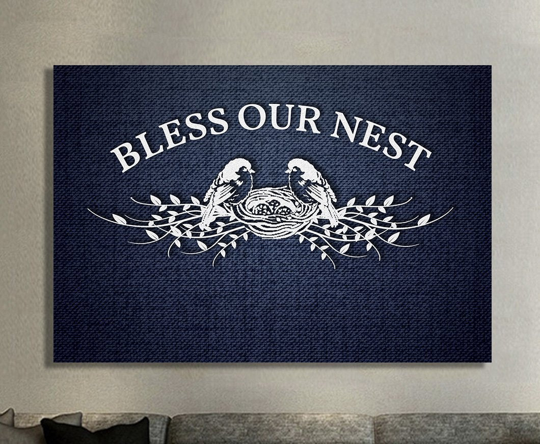 Bless Our Nest Custom Family Name Canvas - Live Preview